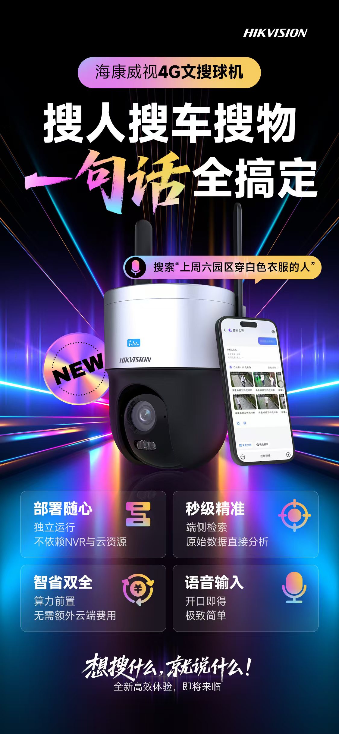 海康威视4G文搜球机